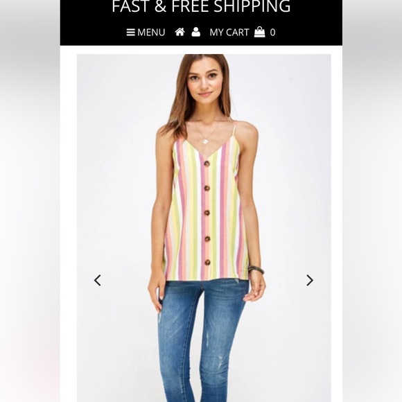 NWT!! FSL Apparel the Amani Multi-Colored Vertical Striped Tank Top - Picture 3 of 10